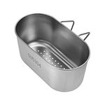 SAVITA Kitchen Sink Strainer Basket, 7.1x3.9x3.5inch Stainless Steel Sink Drain Strainer Basket Hanging Kitchen Filter Basket Drain Basket for Kitchen Sink Food and Fruits Vegetables