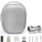 Hard Travel Case for Apple Vision Pro, Apple VR Vision Pro Accessories Bundle Set with Compact Carrying Case, Battery Holder, 100W Fast Charging Cable, and Various Accessory Practical Kit, Gray