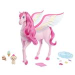 Barbie A Touch of Magic Pegasus, Pink Pegasus with Pink Hair and Rainbow Wings, Lights and Sounds, Toy Puppy, 10 Toy Accessories, Toys for Ages 3 and Up, One Barbie Pegasus, HLC41