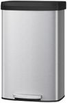 Garvee 21 Gallon / 80 Liter Stainless Steel Trash Can with Lid, Large Garbage Can for Kitchen, Rustproof Step-on Kitchen Metal Trash Bin with Liner Rim, Rear Handle, Soft Close Plastic Lid, Silver