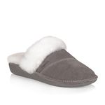 Nuknuuk Joy Women's Shearling Slippers - Comfy Indoor/Outdoor Scuff Slippers with Memory Foam/Anti-Slip Outsole (Grey, US Footwear Size System, Adult, Women, Numeric, Medium, 8)