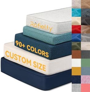 ROFIELTY Bench Cushion with Piping Design - Indoor/Outdoor Furniture Seat Cushion for Porch Swings, Window Seats, Piano Benches - Adjustable Tie-Back Straps & Non-Slip Bottom (Custom Size & Color)