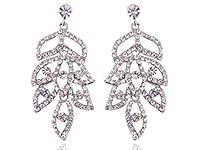 Alilang Sparkly Clear Crystal Rhinestones Wedding Bridal Chandelier Dangle Drop Earrings