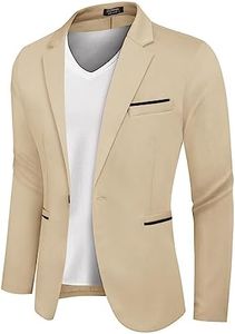 COOFANDY Men's Casual Suit Blazer Jackets Lightweight Sports Coats One Button Apricot