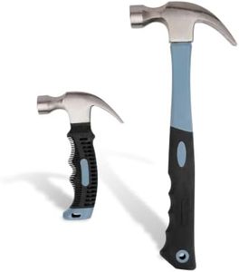 TEMPEST 2-Piece Claw Hammer Set, 16 oz General Purpose & 8 oz Stubby Mini Hammer, Drop-Forged Carbon Steel, Non-Slip Handle, Curved Claw Hammer Set for Construction, Woodworking & Home Repair