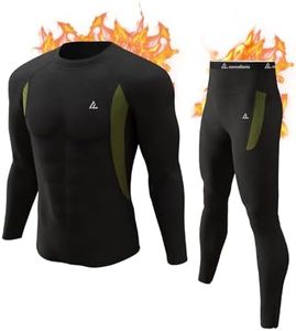 CL convallaria Thermal Underwear Long Johns Set Mens Winter Hunting Gear Sport Base Layer Bottom Top XS-4XL, 1-black, 3X-Large