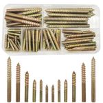 84 Pcs M4 M5 M6 Hanger Bolts,Double Sided Screws,Galvanized Dowel Screw Self-Tapping Double Ended Screw for Wood Joints(20/30/45/50/60mm)