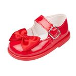 EARLY DAYS Baypods, Toddler Shoes with Hard Sole, Baby Girls First Walking Shoes with Anti-Slip Sole, First Walkers, Made in England, Red Patent, 4 UK Child