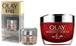 Olay Eye Cream Olay Eyes for Dark, Circles Wrinkles & Puffiness, 15ml and Olay Regenerist Whip Uv Spf 30, 185 g