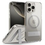 Caseology Capella Mag Kickstand for iPhone 16 Pro Max Case [Ultra-Clear Anti-Yellowing Compatible with Magsafe] Military Grade Drop Tested (2024) - Clear Gray