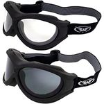 Global Vision Big Ben Goggles 2 Pairs Black Frames 1 Clear Lens 1 Smoke Lens