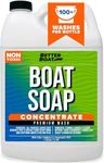 Premium Grade Boat Soap, Marine Concentrate Cleaner, 1 Gallon, Wash and Wax for Freshwater and Saltwater Use, Cleans Fiberglass Boat Hulls, RVs, Marine Cleaning Supplies