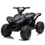 Voltz Toys ATV Ride-On Toy Car for Kids, 12V Off-Road Battery Powered Electric Quad 4 Wheeler Car for Kids with LED Lights, High/Low Speeds, MP3 Player (Black)