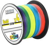 4 Strand Fishing LINE (Yellow, 4 STRAND/500M/0.26MM/30LB/13.6KG) Enhanced Coating Technology- Smaller Diameter-PE Fishing line Braided- Thin Diameter Superline-Seamless Weaving Tech