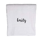 aztex Personalised Combed Cotton Towels, 100% Cotton - Bath Towel, White