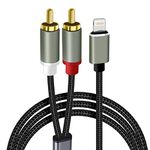 RCA Cable Audio Aux Adapter, 2-Male Stereo Y Splitter Adapter, Stereo Y Splitter Cable Compatible with iOS for Car, Amplifier, Theater, Speaker, DJ Controller (1M)