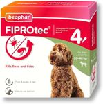 Beaphar - FIPROtec Spot-On Flea & Tick Treatment for Large Dogs 20-40kg – 4 Pipettes - Kills Fleas & Ticks - Veterinary Medicine - Easy to Apply Monthly - Suitable for Dogs & Puppies from 8 Weeks