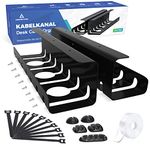 Under Desk Cable Management Tray 2 Pack, HOMMAND Sturdy Steel Cable Tray Under Desk Self Adhesive and Drilling Mounting, Desk Cable Tidy Tray for Keeping Cable Desk Tidy, for Office and Home