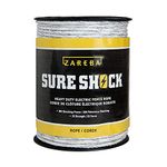 Zareba HDR656WA-Z 656 feet of 8mm Electric Fencing Heavy-Duty Sure Shock Polyrope, White