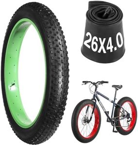 26X4.0 Fat Bike Tires & Tubes, Folding 26X4.0 Fat Tire with Inner Tube, Puncture Resistant 26 Fat Tire E Bike Tires for Snow, Street, Beach, Mountain Road