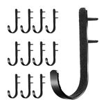 12 Pieces Black Metal Gun Racks Hooks Rifles Shotgun Hooks for Wall Mount Storage for Cabinets, Offices, Walls