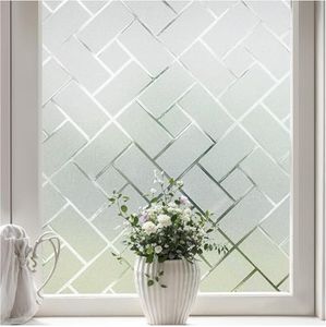 Coavas Frosted Window Privacy Film Static Cling Non-Adhesive for Glass Windows, Heat Control UV Blocking Sun Blocking Anti Glare, Day and Night Bathroom Home Office Cover, 23.6"x78.7"
