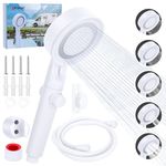 RV Shower Head with Hose, 5+1 Mode High Pressure Shower Head Replacement with On/Off Switch, Water Saving Motorhome Shower Head, Shower Head for RV/Campervan, Caravan