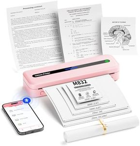 PhoFuta M832 Portable Printers Wireless for Travel 300dpi, Upgrade M832 Compact Portable Printer for Phone & Laptop, Inkless Printer Supports Multiple Sizes of Thermal Paper(Pink)