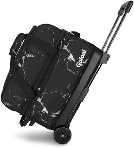 Goloni Double Roller 2 Ball Bowling Bag with Separate Shoe Compartment,2 Ball Bowling Bag with Wheels,Retractable Handle Extends to 40"