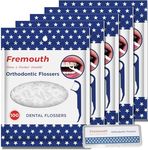 Fremouth Orthodontic Flossers for Braces - Ortho Dental Floss Picks, 100 Count (Pack of 5), with a Travel Case