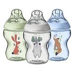 Tommee Tippee Closer to Nature Baby Bottles, Woodland Friends | Breast-Like Nipple, Anti-Colic Valve (9oz, 3 Count)