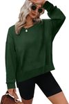 Jescakoo Vêtements Femme Automne 2024 Crewneck Sweatshirt for Women Casual Long Sleeve Tops Fall Clothes Y2K Green XL