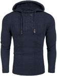 COOFANDY Men's Hoodie Sweaters Slim Fit High Neck Knit Pullover Sweater Fall Winter