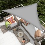 Sun Shade Sail Triangle 3x3x3m, Luckits Waterproof Garden Sail Triangle 160GSM Material Sunshade Cloth Anti-UV Sunscreen Awning Canopy, for Outdoor Garden Patio Party Backyard Yard Camping, Grey