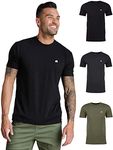 INTO THE AM Men's Fitted Crew Neck Logo Basic Tees 3-Pack - Modern Fit Fresh Classic Short Sleeve T-Shirts for Men (Black/Charcoal/Olive Green, XX-Large)