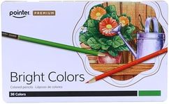 Pointer Premium Bright Colors Colored Pencils,36 Vibrant Pre-Sharpened Pencils in Metal Tin Case – Smooth Coloring for School, Art, Drawing & Adult Coloring Books