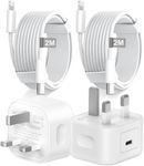 iPhone Fast Charger Plug and Cable, [MFi Certified] 2Pack 20W PD USB C Power Adapter Wall Charging Plug with 2M Lightning to USB C Cable Compatible with iPhone 14 Pro/14/13/12/11/X/8/7/iPad
