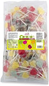 Caramelos Cerdán - Piruletas Mini Corazón | Sabor Fresa, Cola, Manzana, Limón | Caramelo Duro con Palo sin Gluten ni Alérgenos | Ideal para Fiestas, San Valentín y Cumpleaños | Bolsa de 200 Unidades