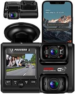 PRUVEEO Dash Cam, Front and Inside 1080P Dual FHD, Novatek Processor, Single-Channel 2160P, Built-in WiFi, 24H Parking Monitor, 2 Inch LCD Camera, 512 Gb Max, G-Sensor, Infrared Night Vision