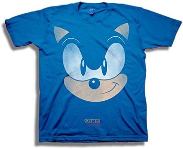 SEGA Boys' Sonic The Hedgehog Big Face Short Sleeve Tshirt, Royal, 4