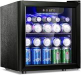 Antarctic Star 12 Bottle/48 Can Beverage Refrigerator, Wine Cooler/Cabinet, Mini Drink Fridge, Clear Front Glass Door Counter Top Red Cellar Beer Soda Bar Quiet Compressor Freestanding 1.3 cu.ft.