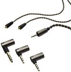 MEE audio Universal MMCX 2.5mm balanced audio cable with 3.5mm balanced, 4.4mm balanced, and 3.5mm stereo adapter set for Astell&Kern, FiiO, Sony, HiFiMan, and other balanced sources