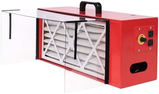 Living Source International Portable Tabletop Dust Collector, 725 CFM Air Flow, 110V Variable Speed Motor, Red, 23.2 x 8 x 10.5 inches