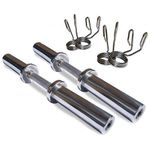 SDF Fitness Olympic Dumbbell Rod Handle Weight Adjustable 50 mm Rod, (Set of 2), 4 Spring Locks