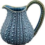 Blue Sky Ceramic Urchin Pitcher, 10" x 7.5" x 9", Blue