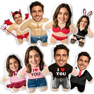 Custom Face Pillow with Body, Personalized Photo Plush Doll, Double-Sided Stuffed Pillow, Funny Gifts for Boyfriend Girlfriend Dad Mom Kids, Birthday Christmas Valentines Father’s Day Mother’s Day