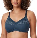 DELIMIRA Women's Embroidered Full Coverage Support Wirefree Mastectomy Pocket Bra Sargasso 36C