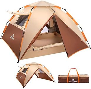 BETENST Tente de Camping, Tente Pop up 3 Personnes, Tente Dôme Familiale Imperméable et Coupe-Vent avec 2 Fortes en Maille, 2 Fenêtres en Maille, 2 en 1 Double Couche pour Le Camping Randonnée
