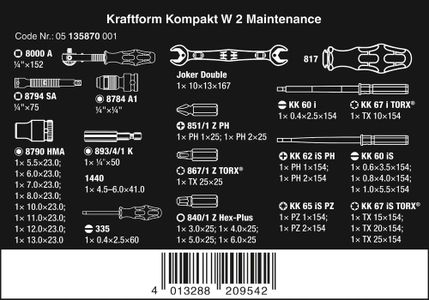 Wera Kraftform Kompakt W2 Screwdriver Set – Multi-Bit Hand Tool Kit