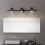 CITRA 18W Led Bathroom Vanity Picture Mirror 3 Light Black Gold Wall Lamp - Warm White